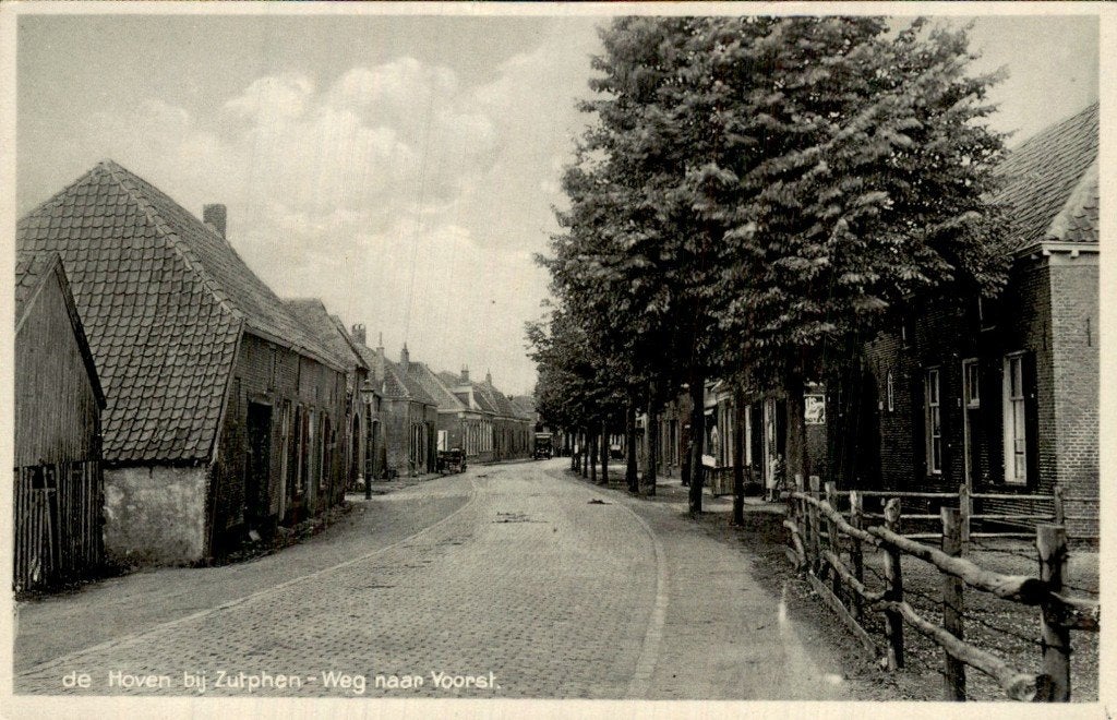 de Hoven bij Zutphen - Weg - naar Voorst, Ophalen of Verzenden, 1920 tot 1940, Ongelopen, Gelderland