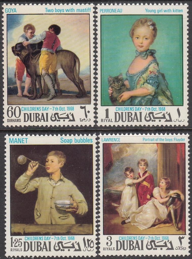 Dubai Michel 323/326 Children's Day - schilderijen postfris, Postzegels en Munten, Ophalen of Verzenden, Postfris, Midden-Oosten