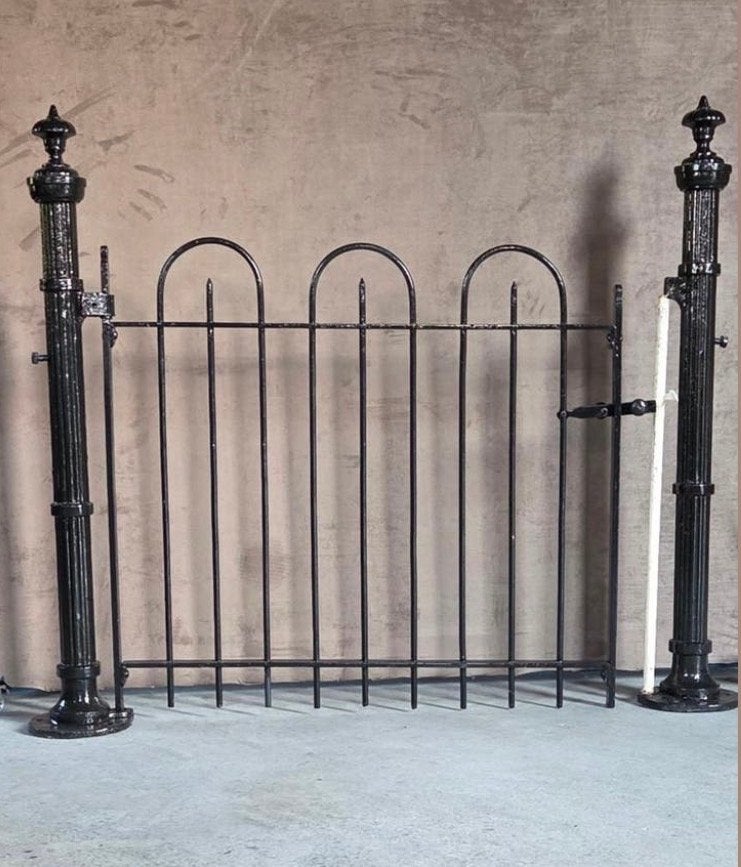 Decoratief smeedijzeren hekwerk met poort, Tuin en Terras, Ophalen, Met poort, Gebruikt, Sierhekwerk