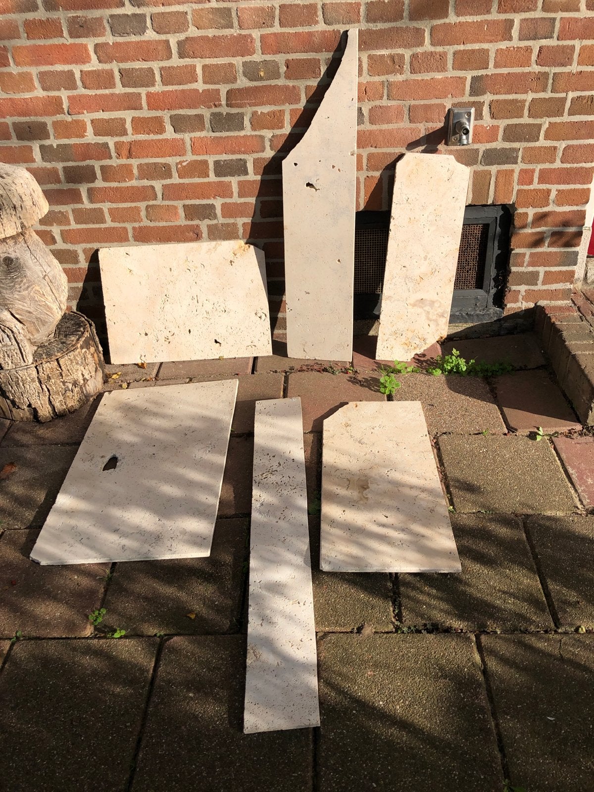 Travertin tegels - Gebruikt, Tuin en Terras, Ophalen, Gebruikt, Overige typen, Natuursteen