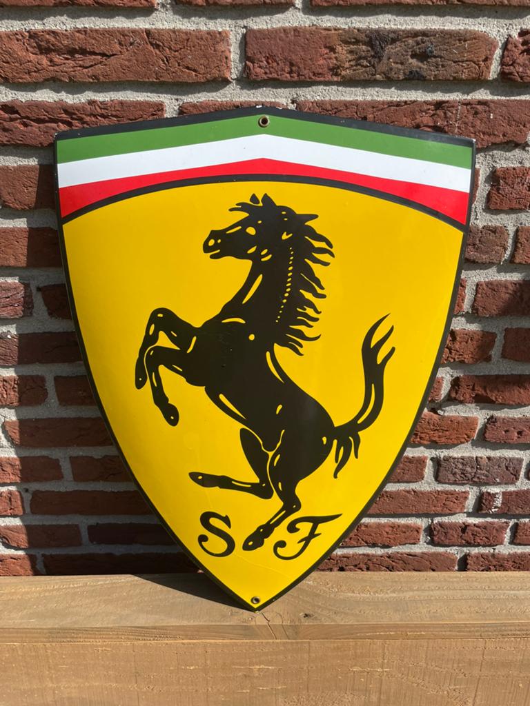 Ferrari emaille bord  ( 50 x 37 cm ), Ophalen of Verzenden, Reclamebord