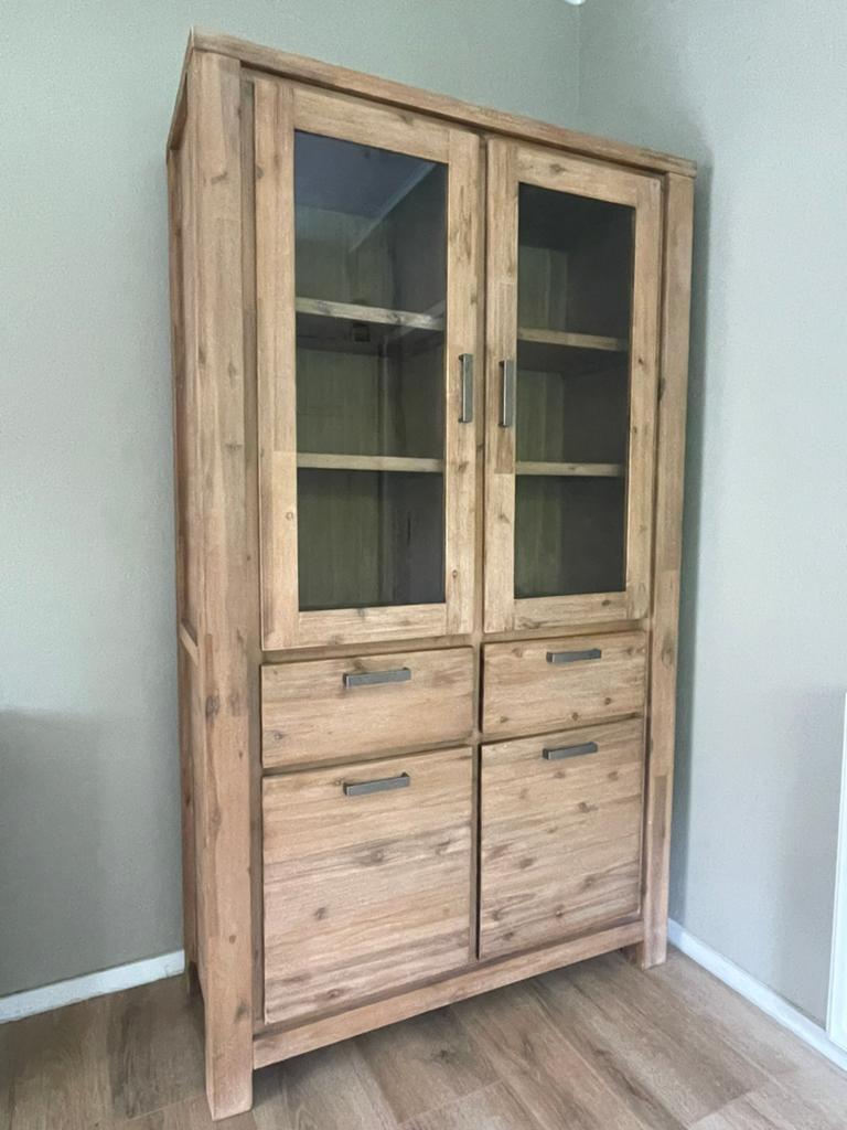 Eiken buffetkast, Huis en Inrichting, Kasten | Buffetkasten, Ophalen, Zo goed als nieuw, 25 tot 50 cm, 200 cm of meer