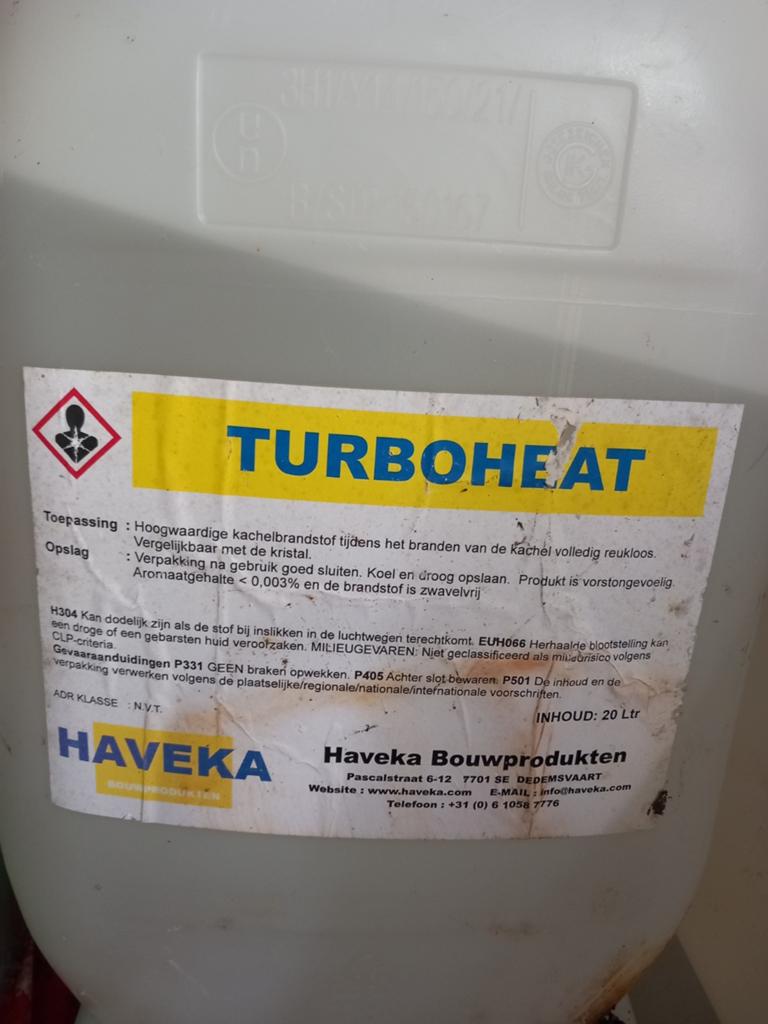 10x 20L Turboheat kachelbrandstof & Zibro kachel VR 120M, Ophalen of Verzenden, Gebruikt