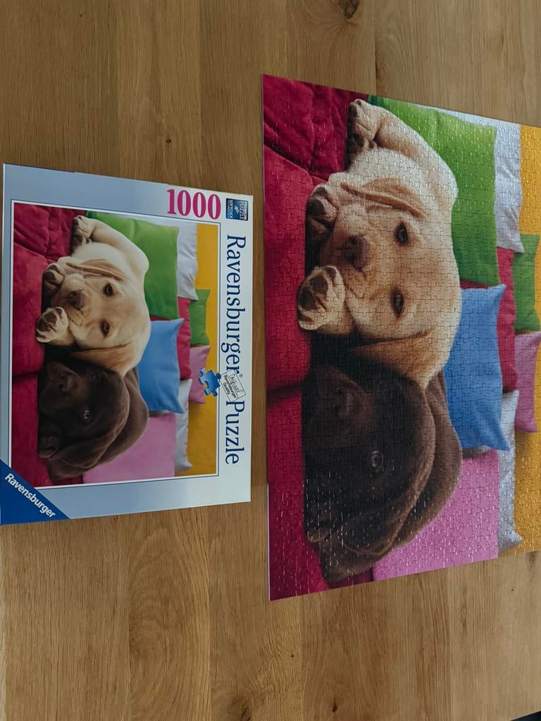 Ravensburger legpuzzel hondjes, Ophalen of Verzenden, 500 t/m 1500 stukjes, Zo goed als nieuw, Legpuzzel