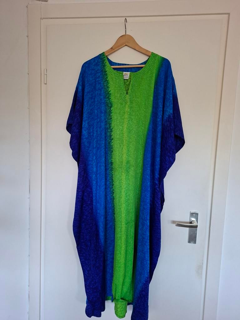 Kaftan met kleurverloop - Blauw en Groen, Blauw, Maat 46/48 (XL) of groter, Ophalen of Verzenden, Onder de knie