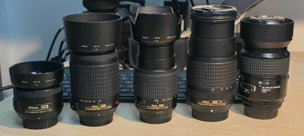 Diverse Nikon Nikkor AF AF-S Carl Zeis 50mm 105mm lenzen, Audio, Tv en Foto, Fotografie | Lenzen en Objectieven, Gebruikt, Overige typen