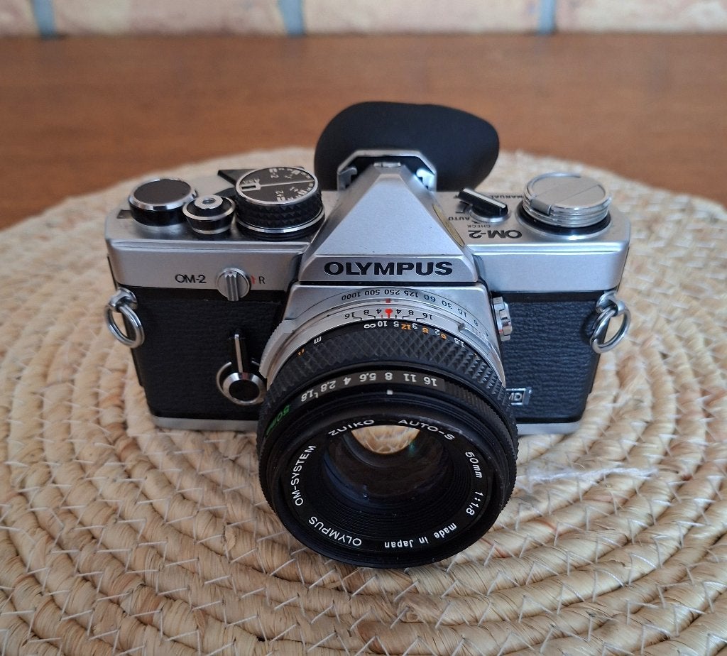 Olympus OM—2 MD met lens Zuiko, Ophalen of Verzenden, Gebruikt, Spiegelreflex, Olympus