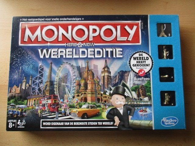 Monopoly bordspel  Here & Now Wereldeditie, Ophalen of Verzenden, Zo goed als nieuw