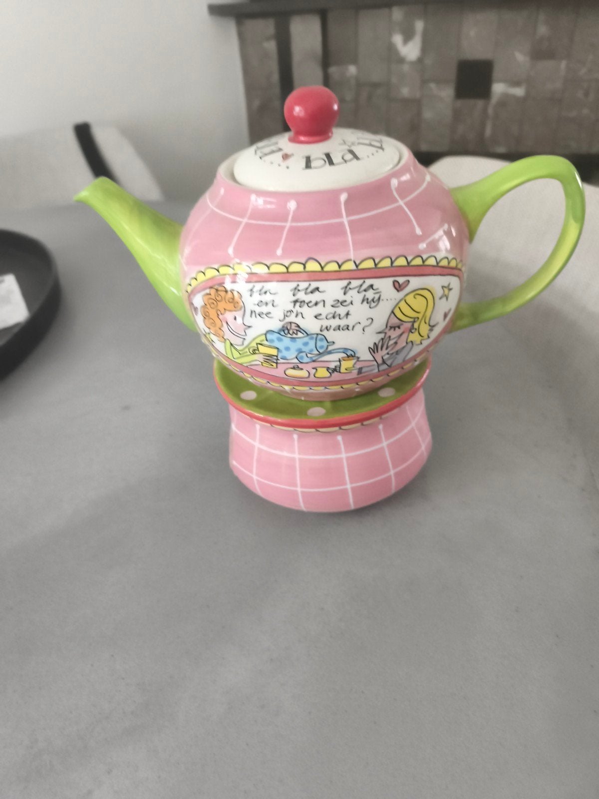 Blond Amsterdam Theepot met theelichtje, Ophalen of Verzenden, Zo goed als nieuw