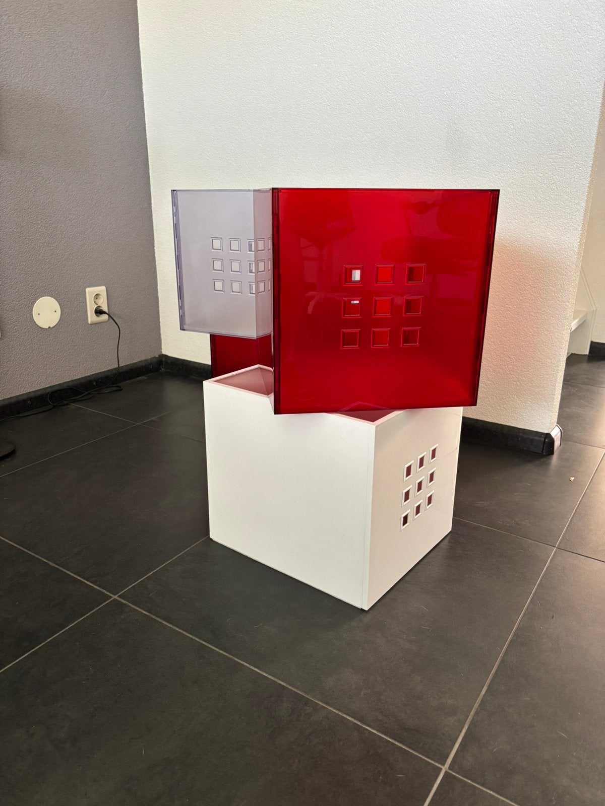 4 IKEA Lekman bakken - wit, rood en transparant, Ophalen, Gebruikt, Meerkleurig, Kunststof