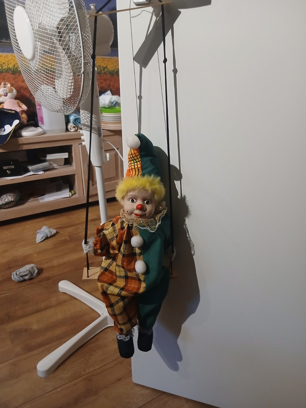 Vintage Harlekijn Marionet Pop - Uniek Decoratiestuk, Verzamelen, Ophalen of Verzenden, Zo goed als nieuw, Pop