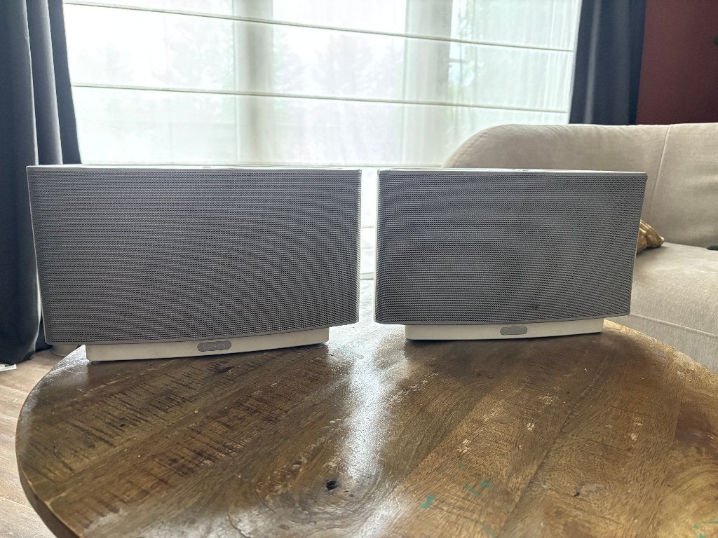 2x Sonos Play:5 (Gen 1) – Wit – Set van 2 – Krachtig geluid, Verzenden, Gebruikt, 60 tot 120 watt, Sonos