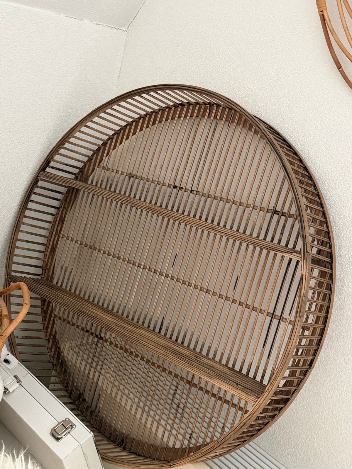 Xenos bamboe wandrek rond, Ophalen, Boho, Zo goed als nieuw, Natuurlijk materiaal