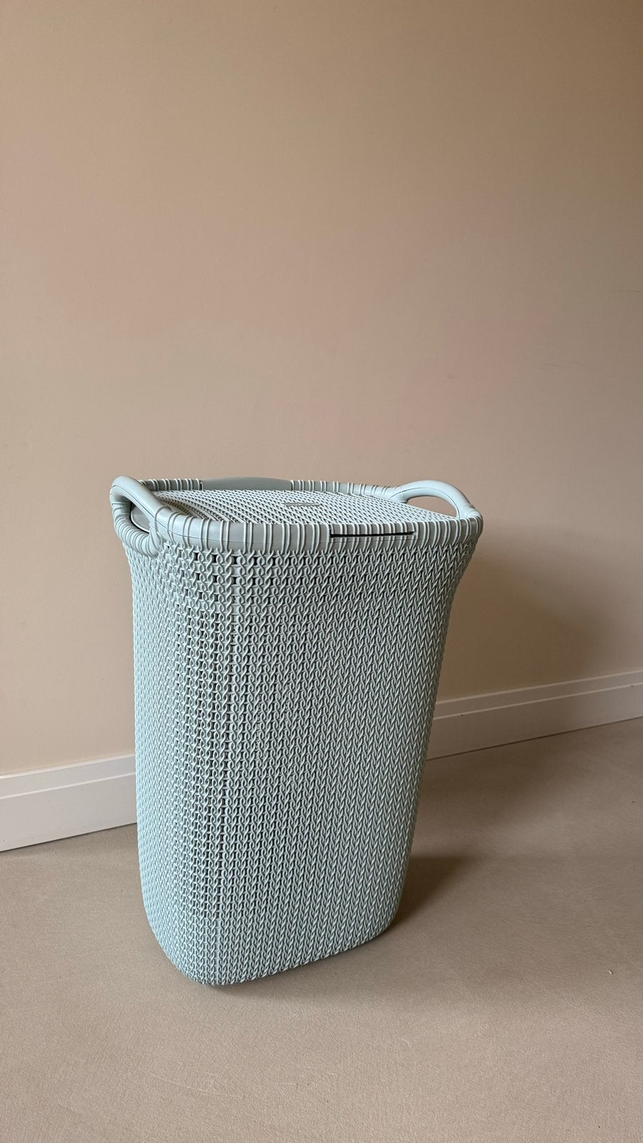 Curver Wasmand met deksel - Misty Blue, Ophalen, Kunststof, Zo goed als nieuw, Modern