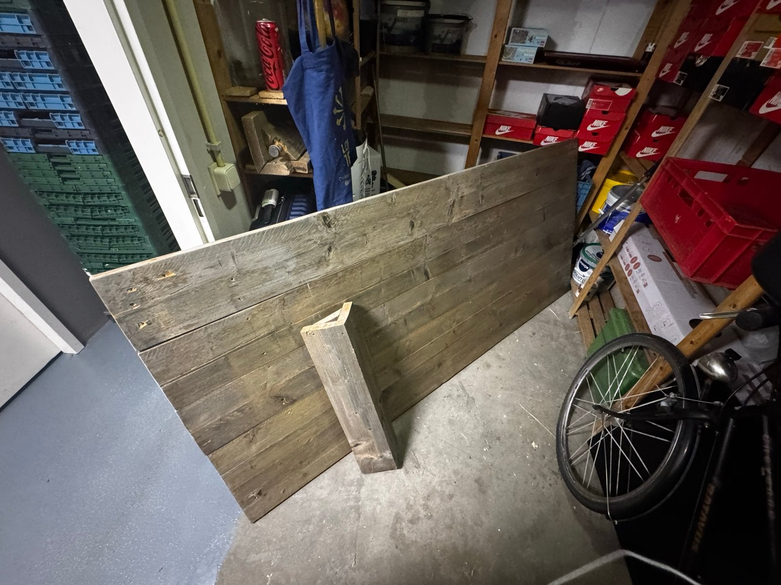 Robuust houten tafelblad - 220x105x80 cm, Gebruikt, 100 tot 150 cm, 200 cm of meer, Ophalen of Verzenden
