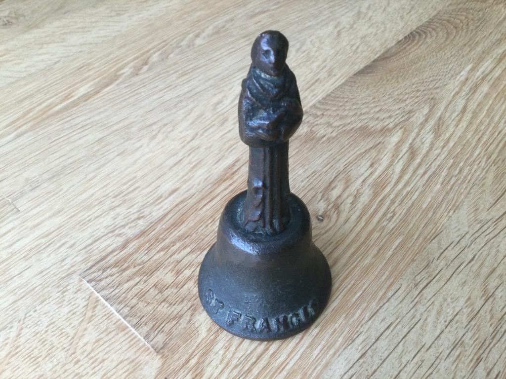 Bronzen tafelbel St. Francis., Antiek en Kunst, Antiek | Koper en Brons, Ophalen of Verzenden