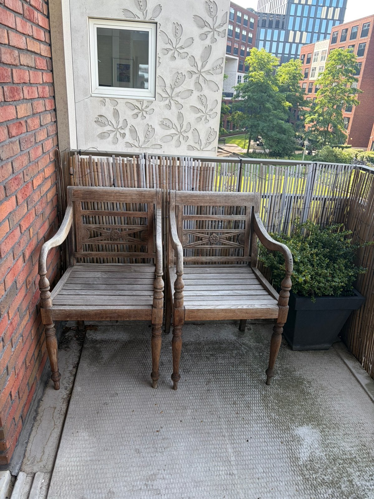 2 teak bakon stoelen, Ophalen of Verzenden, Gebruikt, Teakhout, 2 zitplaatsen