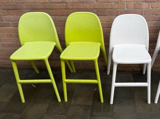 Urban Ikea hoge stoel kinderstoel 1x wit 2x groen, Kinderen en Baby's, Kinderstoelen, Ophalen, Gebruikt, Overige typen, Aanschuifbaar