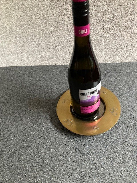 art deco wine coaster / onderzetter koperkleurig, Antiek en Kunst, Ophalen of Verzenden