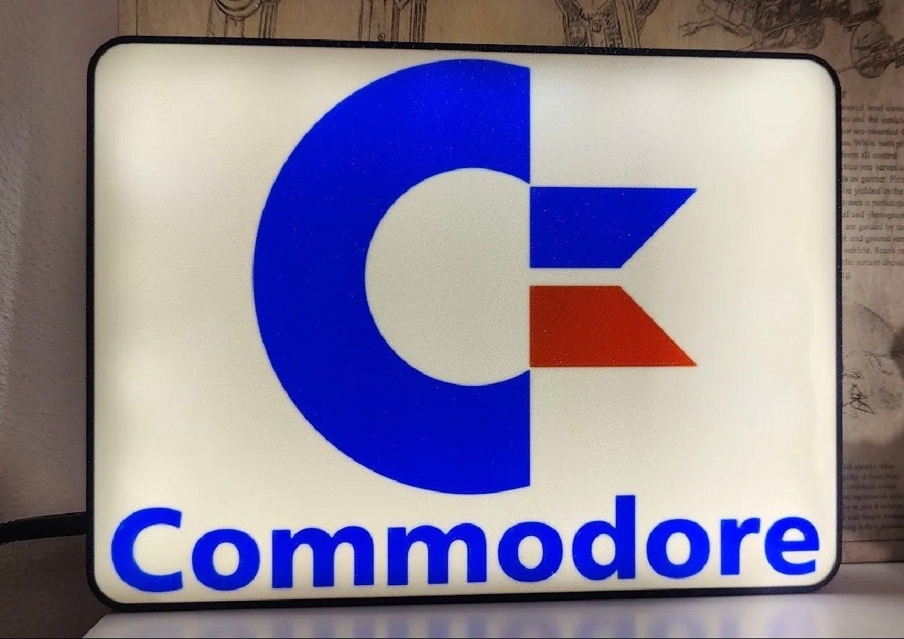 Vintage Commodore LedLichtbak - Iconisch Logo, Verzenden, Zo goed als nieuw, Lichtbak of (neon) lamp