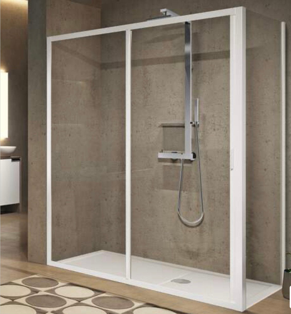 Novellini Lunes 2.0 2d schuifdeur 156-162cm h. glas matchr, Ophalen, Nieuw, Glas, Douche