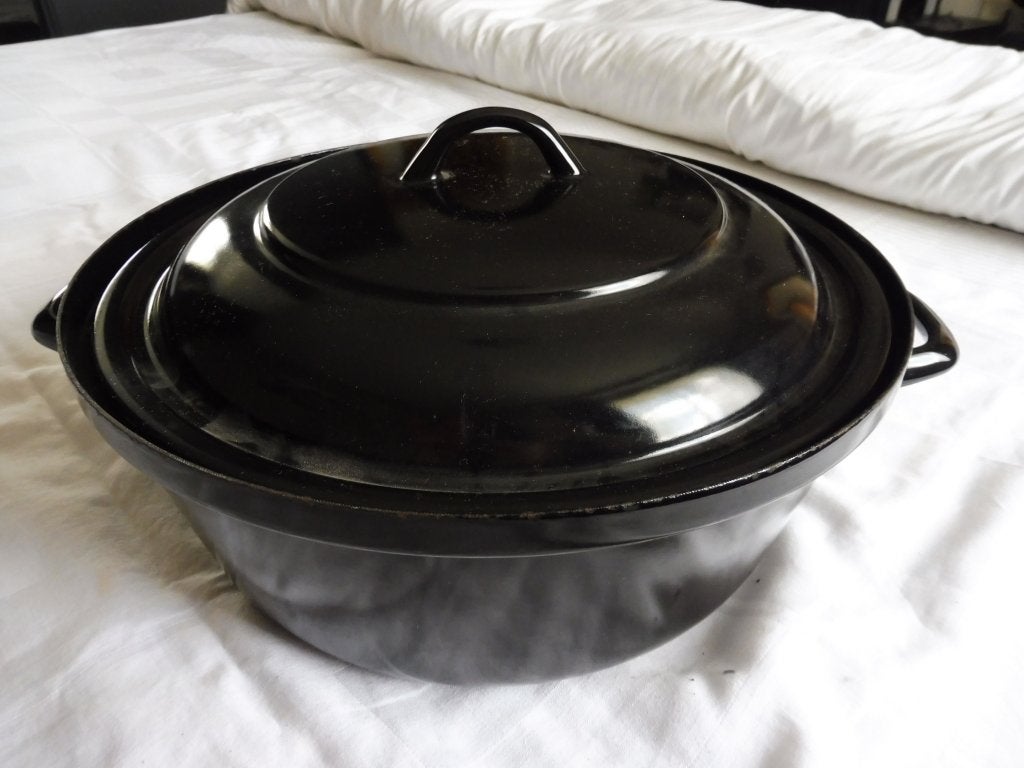Gietijzeren Aniteke Emaille pan braadpan braad pan 32 cm, Huis en Inrichting, Keuken | Potten en Pannen, Ophalen, Gebruikt, Rvs