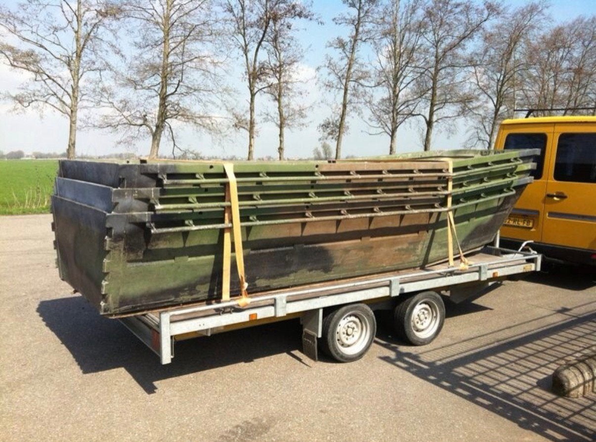 Legerboot / werkponton / visboot / sloep (incl btw), Ophalen, Zo goed als nieuw, Aluminium, Buitenboordmotor