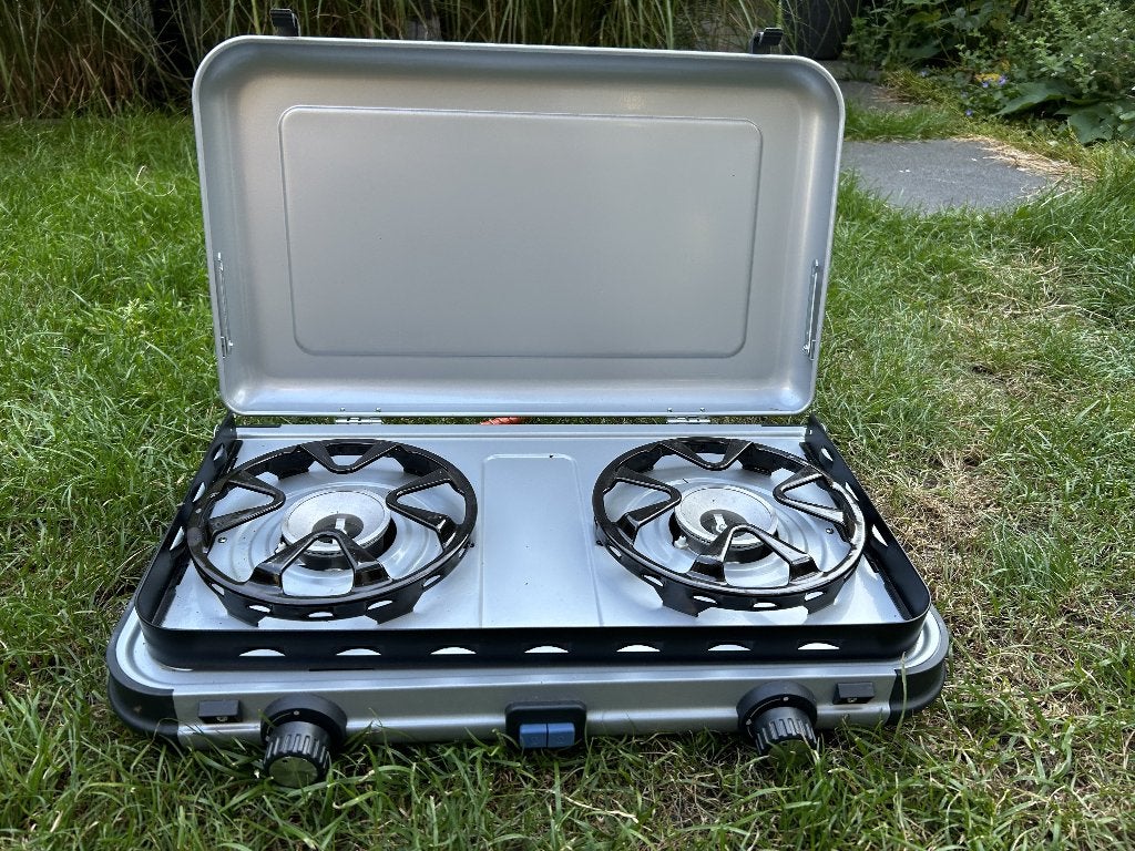 Campingaz Camping Kitchen 2 Maxi CV — 2-pits gasbrander, Ophalen of Verzenden, Zo goed als nieuw