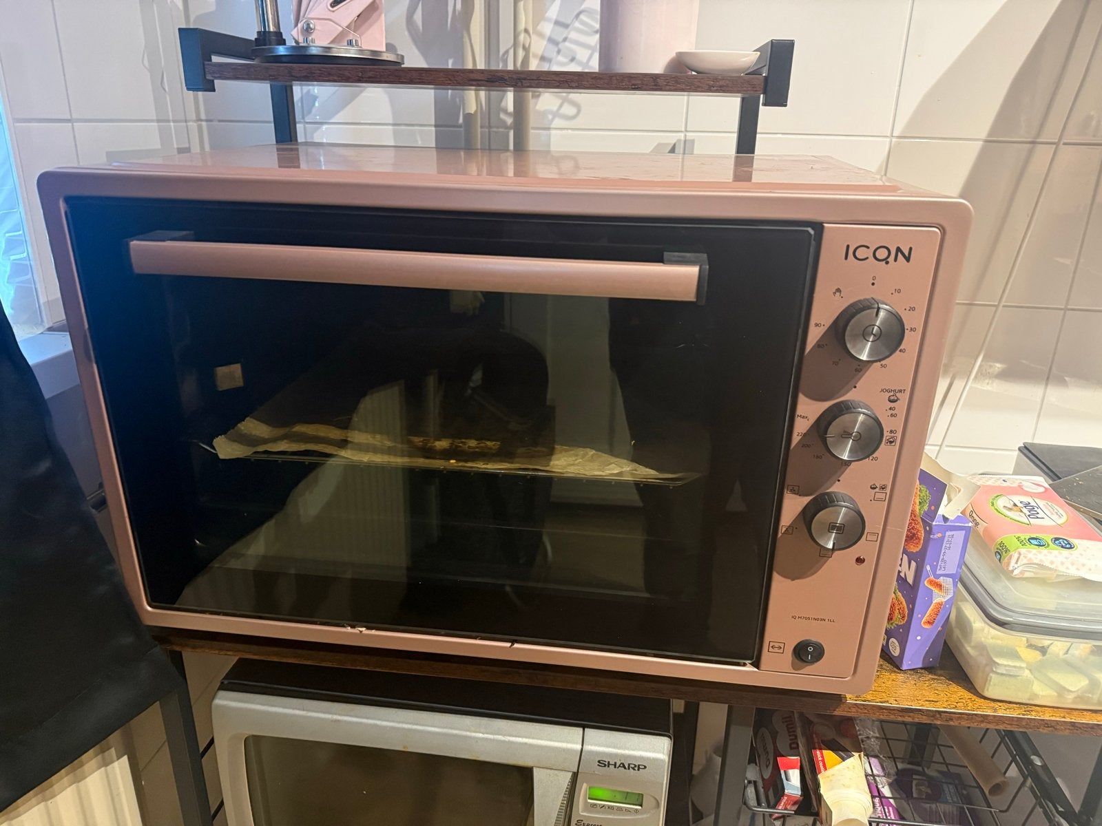 Compacte ICON Mini-oven - Roze/Koperkleurig, Ophalen, Minder dan 45 cm, Vrijstaand, Mini-oven
