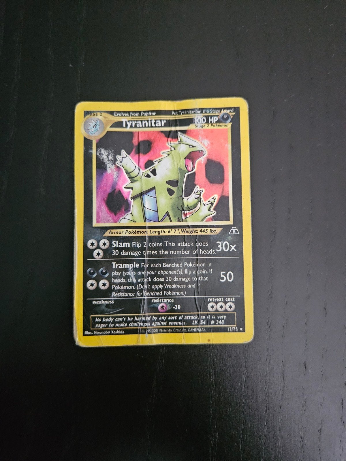 Pokemon Kaart: Tyranitar Neo Discovery Holo 12/75, Ophalen of Verzenden, Zo goed als nieuw