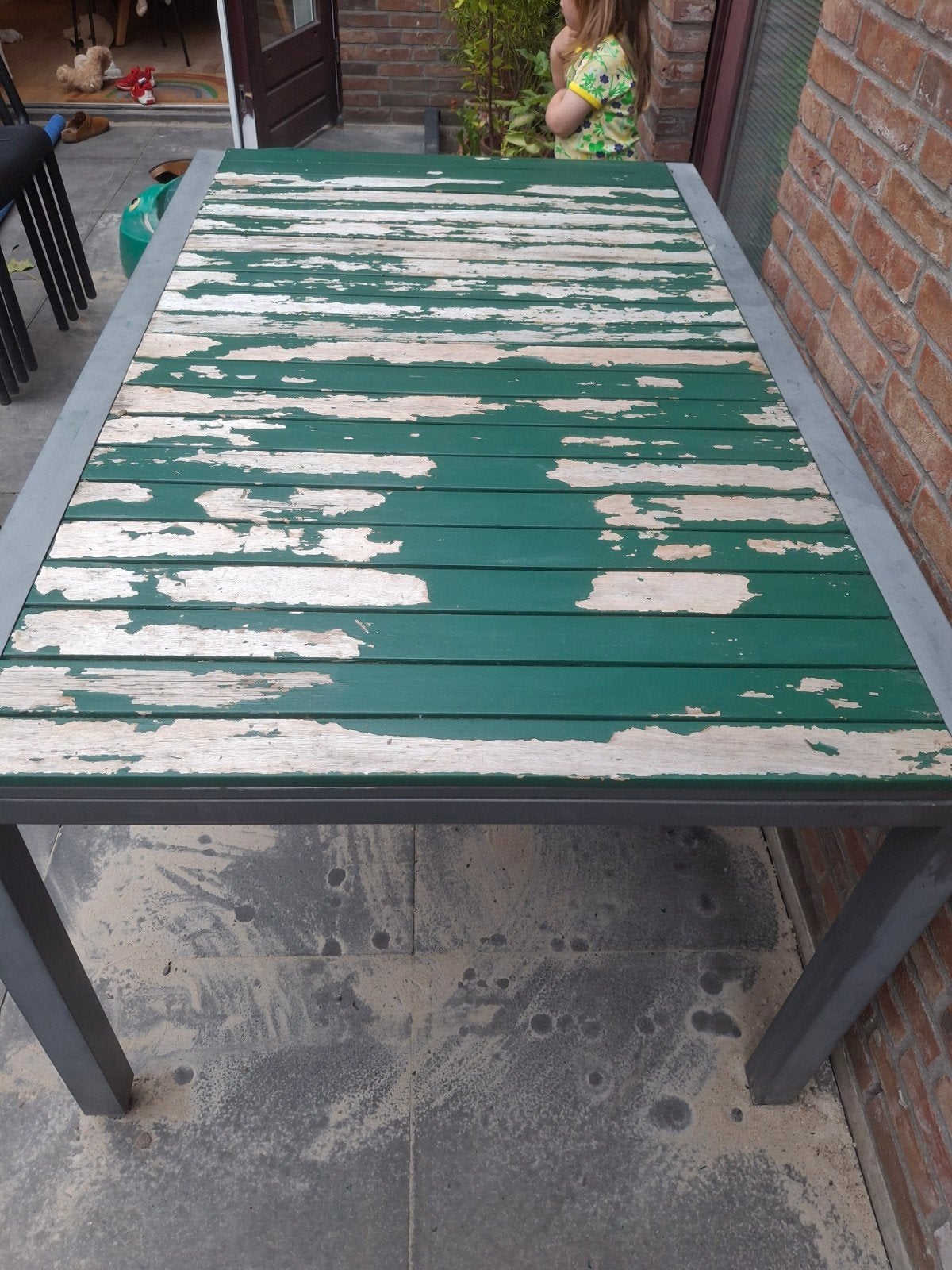 gratis tuintafel, Tuin en Terras, Ophalen, Gebruikt, Rechthoekig, Hout