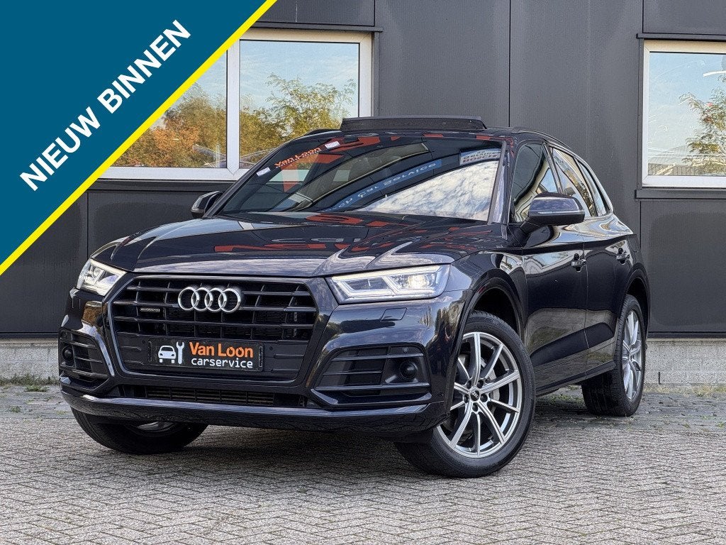 Audi Q5 50TFSe S-line /Camera/Panoramadak/Elek trekh&achterk, Automaat, 4 cilinders, Blauw, Leder