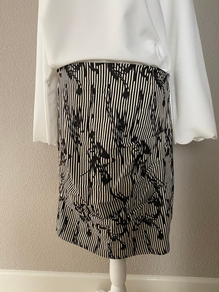 Rok Gestreept Maat 42 La Ligna, Kleding | Dames, Rokken, Zwart, Maat 42/44 (L), Ophalen of Verzenden, Zo goed als nieuw