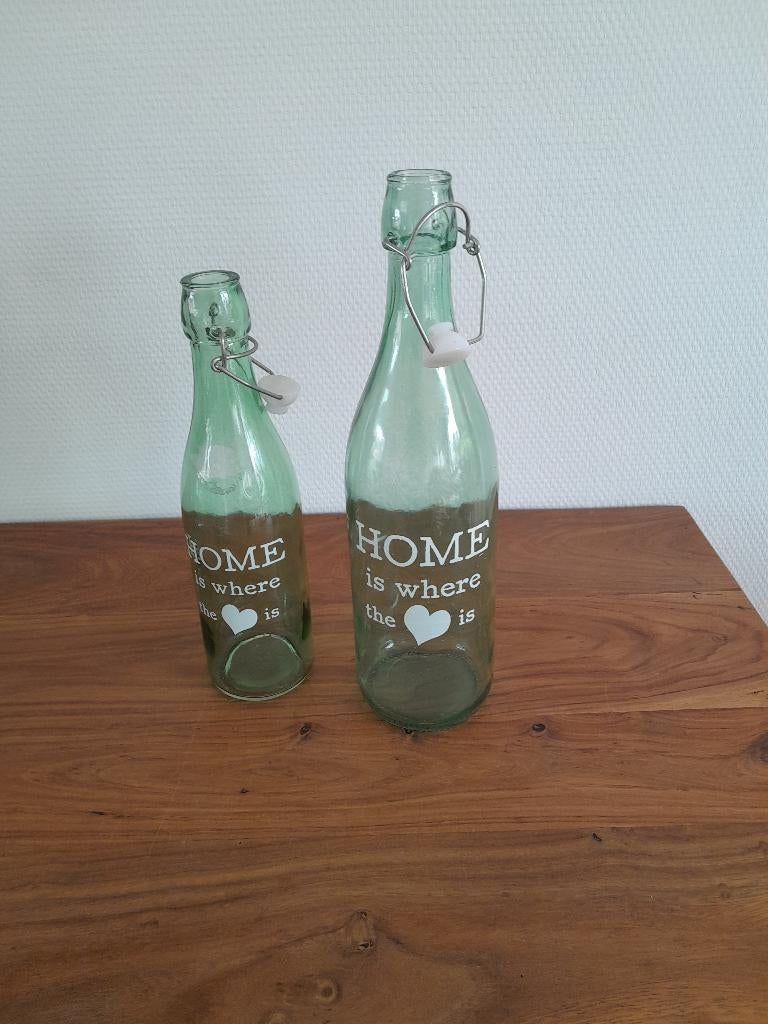 Decoratie flessen, Huis en Inrichting, Woonaccessoires | Overige, Ophalen of Verzenden, Zo goed als nieuw, Groen, Glas