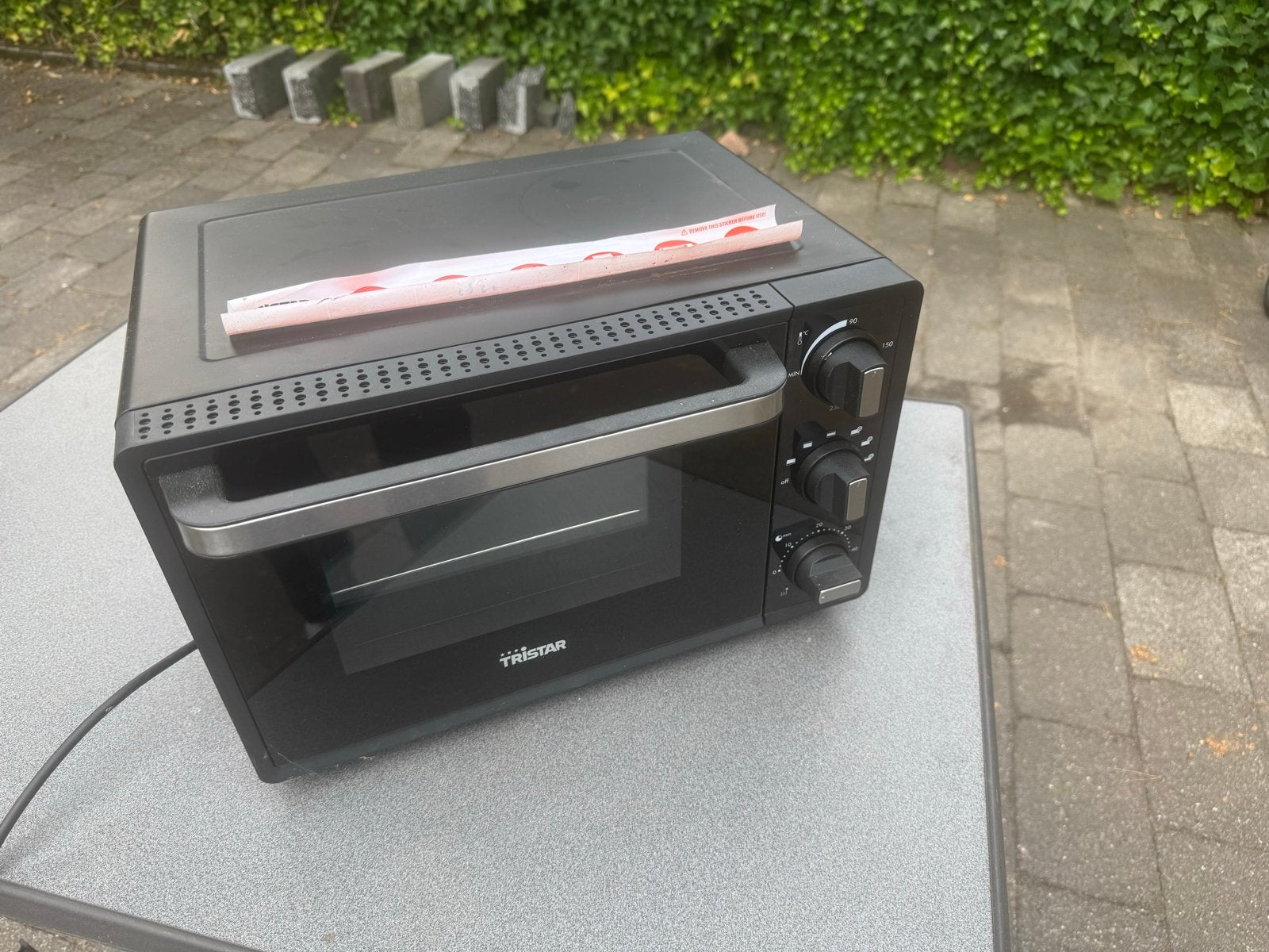 Tristar Mini-oven/Heteluchtoven 19L - Zwart, Ophalen, Minder dan 45 cm, Hete lucht, Zo goed als nieuw