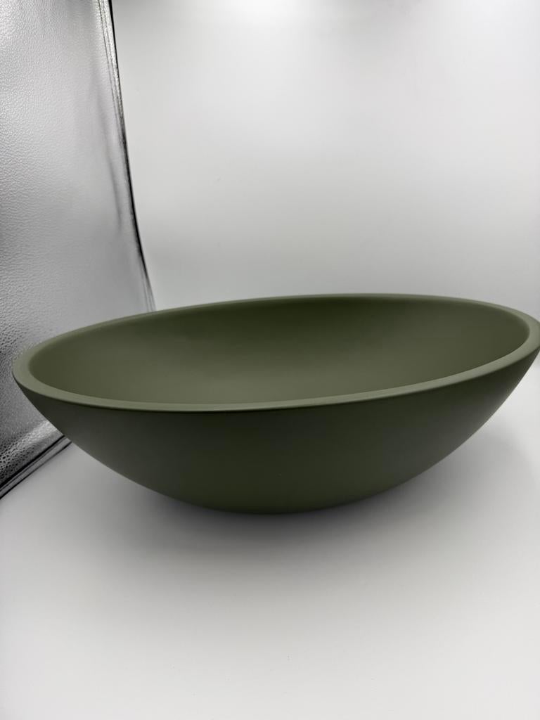 Nieuwe Ovale Groene Mat Marmeren Waskom - Showroom Uitverkoo, Ophalen, Nieuw, Arqua, Wastafel