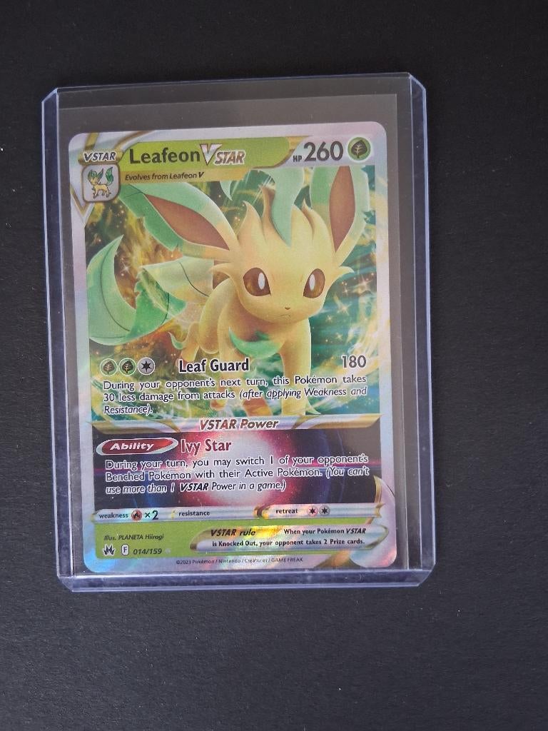 Leafeon Vstar 014/159 (Crown Zenith) NM, Ophalen of Verzenden, Nieuw, Losse kaart, Foil