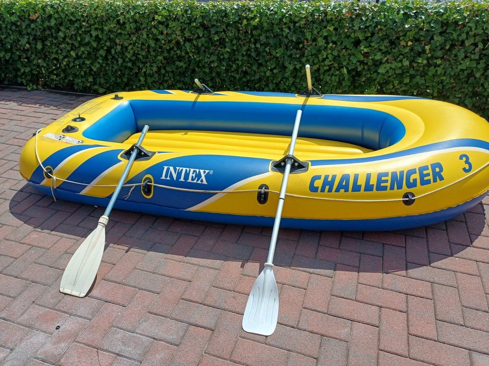 Intex Challenger 3 opblaasbare boot met peddels, Ophalen of Verzenden, Gebruikt