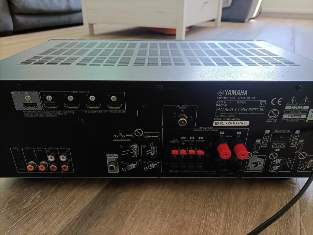 Yamaha HTR-2071 AV Receiver - Versterker, Gebruikt, Yamaha, Ophalen of Verzenden, 120 watt of meer