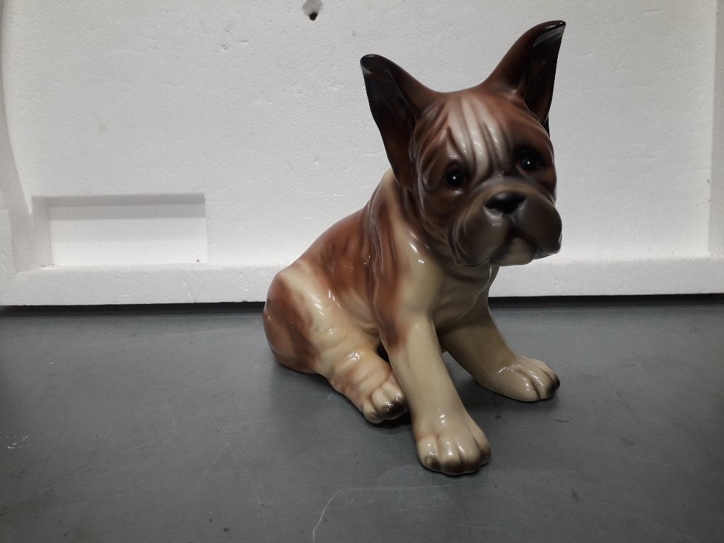 VINTAGE BEELD BOXER PUP I.Z.G.ST hoog 17 cm en lang 18 cm, Ophalen of Verzenden