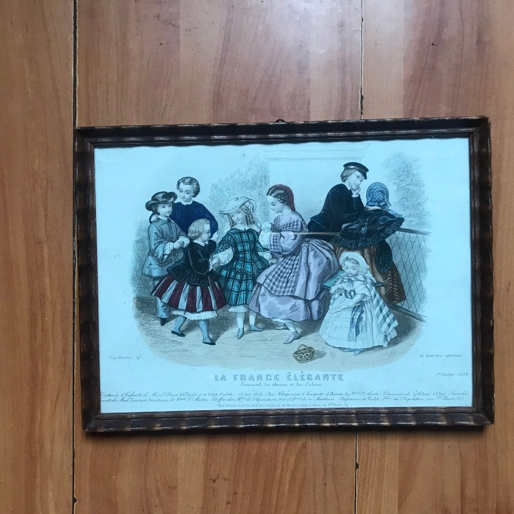 Schilderij kinderen La France Élégante, Overige stijlen, Portret of Personen, Origineel werk, Ophalen of Verzenden