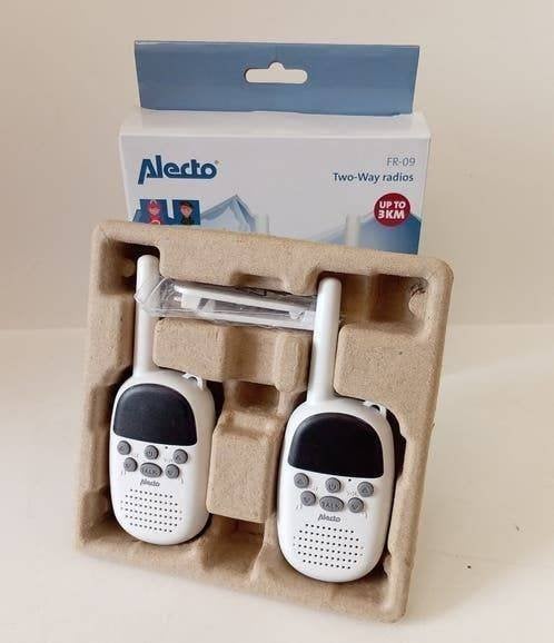 Alecto FR-09 WalkieTalkie set ( 3 km ), Gebruikt, Ophalen of Verzenden, Portofoon of Walkie-talkie, Met broekklem
