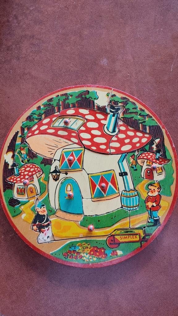 Vintage Simplex Houten Puzzels, Kinderen en Baby's, Speelgoed | Kinderpuzzels, Gebruikt, 10 tot 50 stukjes, Ophalen of Verzenden