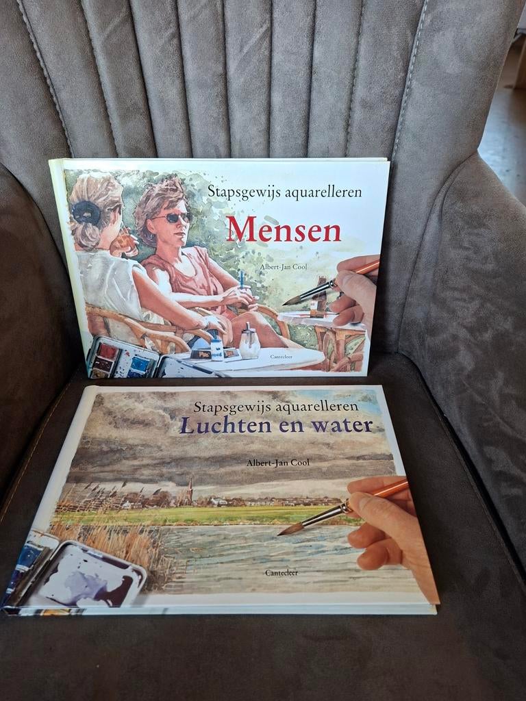 Stapsgewijs Aquarelleren: Mensen & Luchten en Water, Ophalen of Verzenden, Zo goed als nieuw, Tekenen en Schilderen, Albert Jan Cool