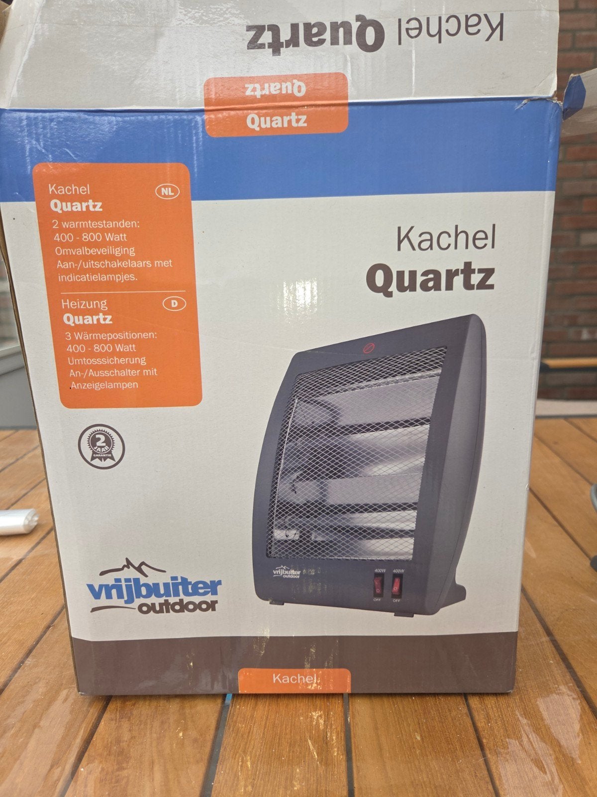 Vrijbuiter Outdoor Quartz Kachel - 400/800 Watt, Ophalen, Minder dan 60 cm, Kachel, 30 tot 80 cm