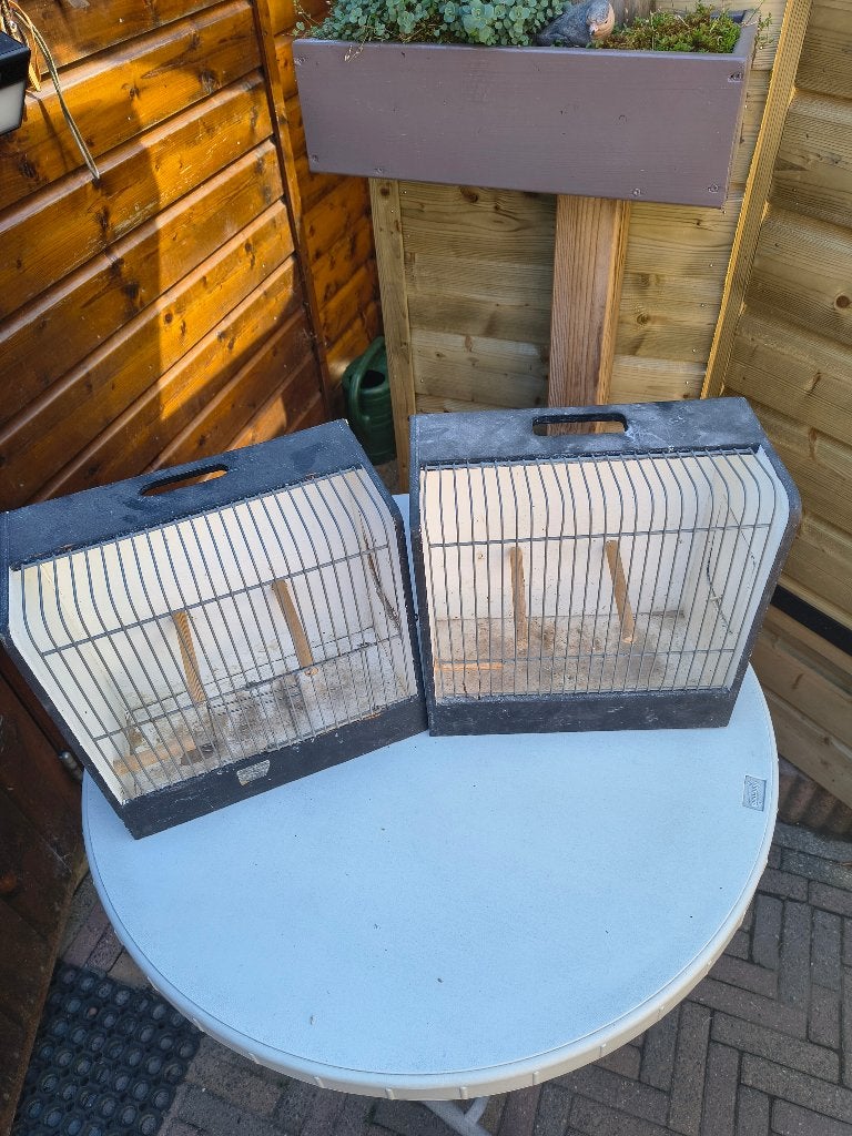 Tentoonstelling kooi (2x) en transportkooi, Dieren en Toebehoren, Ophalen, Gebruikt, Hout, Overige typen