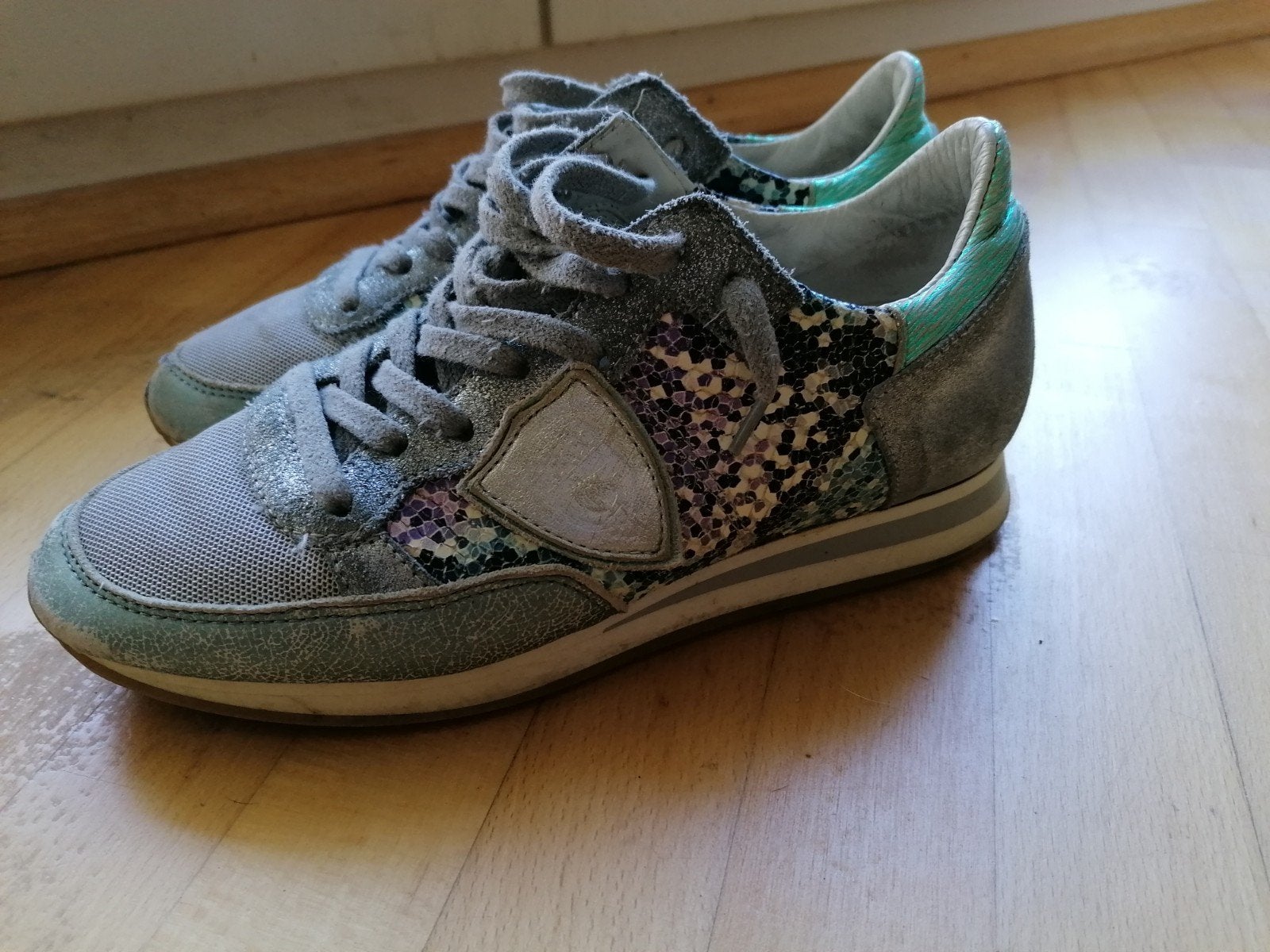 Philippe model sneakers gympen maat 37 zacht leren turquoise, Kleding | Dames, Blauw, Ophalen of Verzenden, Sneakers of Gympen