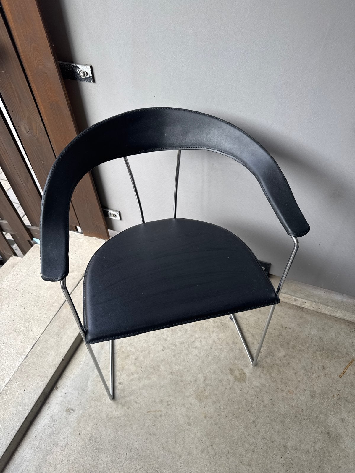Ursula' stoel, Huis en Inrichting, Stoelen, Ophalen, Gebruikt, Zwart, Leer