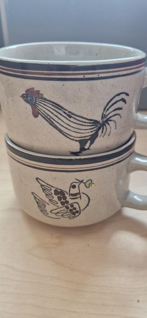 Vintage Otagiri Kommen met Haan en Duif - Set van 2, Verzenden