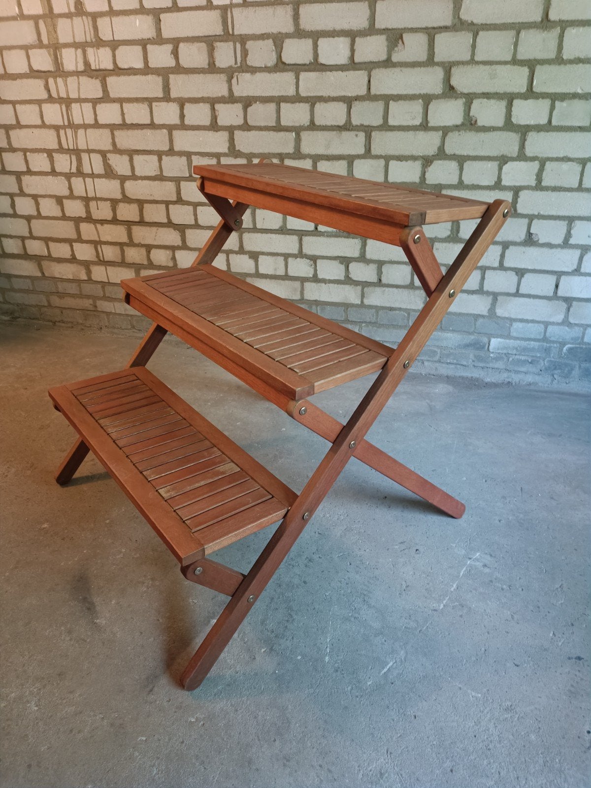 Houten plantentrap / planten etagere / bloementrap, Ophalen, Gebruikt, 60 cm of meer, Balkon